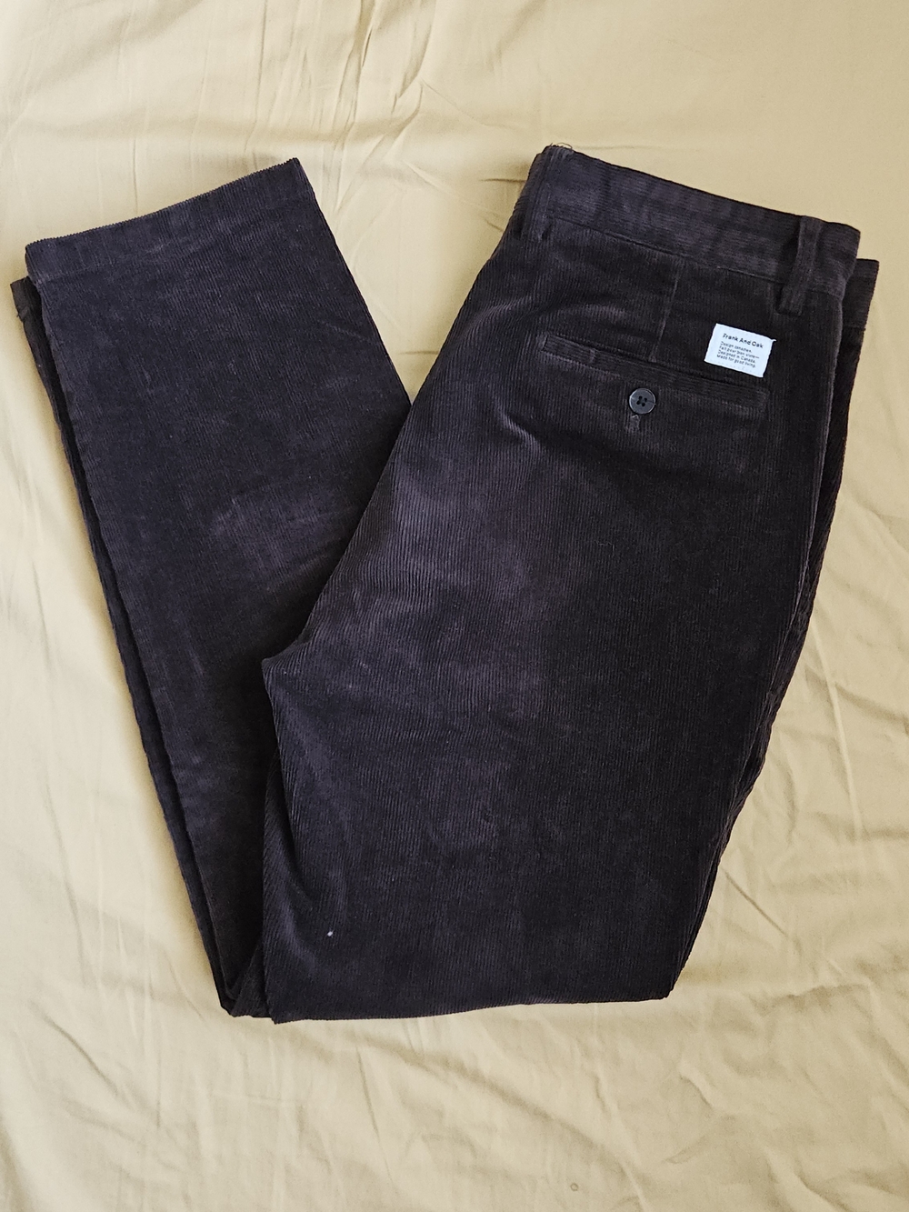 Frank & Oak Men's Corduroy Pants in Dark Brown - Picture 1 of 7